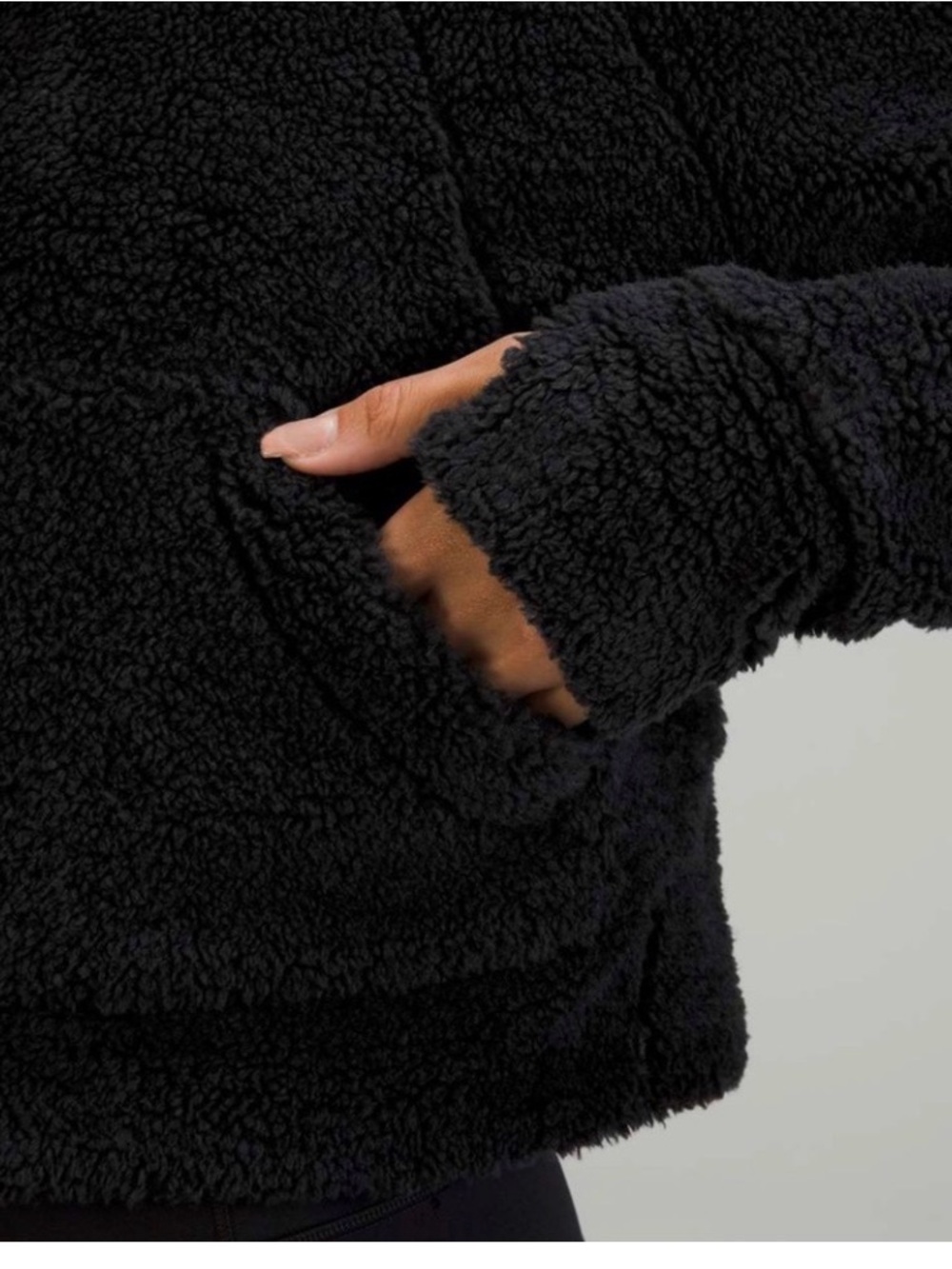 NWOT! Lululemon Teddy Black Fleece Scuba 1/2 zip Hoodie Pullover Jacket xs s - Picture 5 of 8